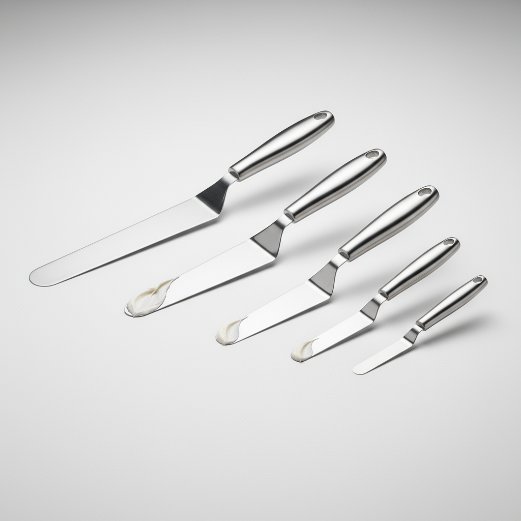 Set de Espátulas de Acero Inoxidable para Repostería – Herramientas Profesionales para Decorar Tartas, Pasteles y Postres