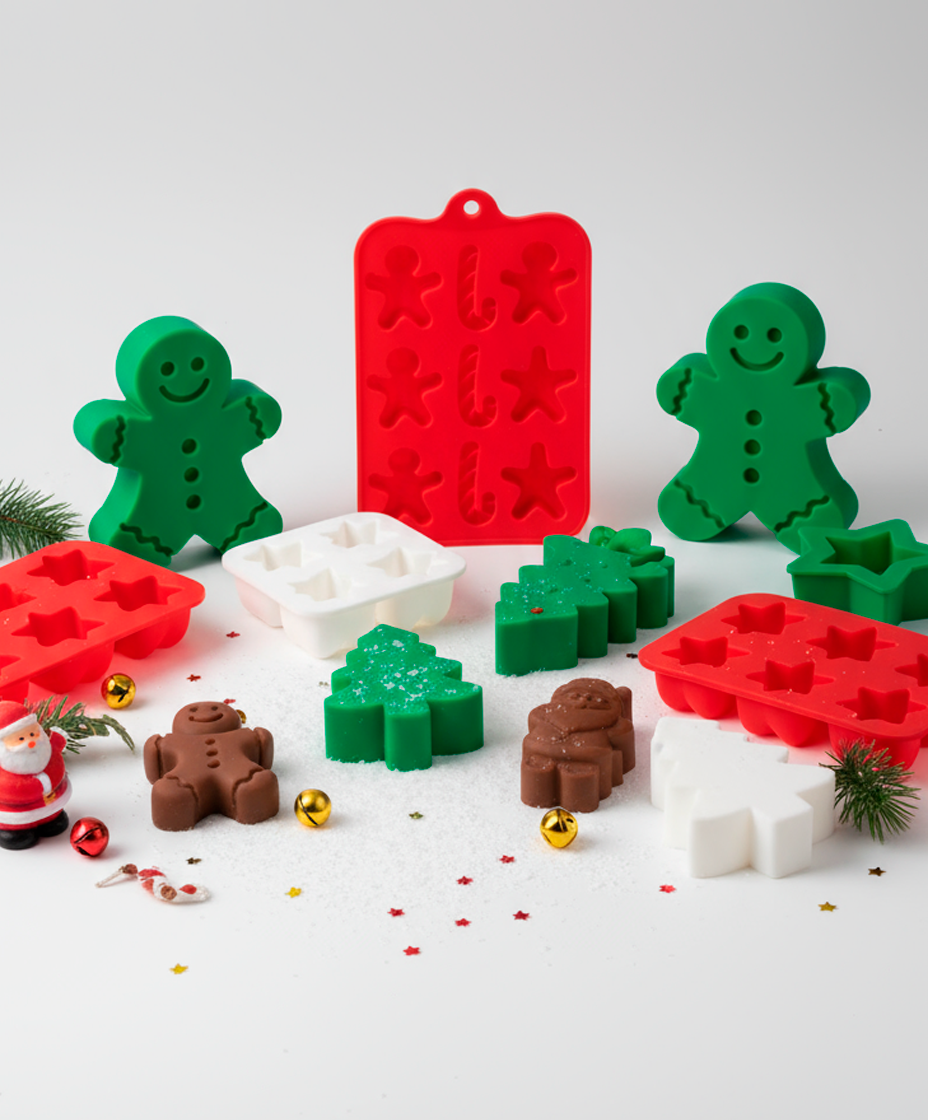 ✨ Moldes de Silicona Navideños – Gingerbread, Estrellas, Árboles y Más ✨