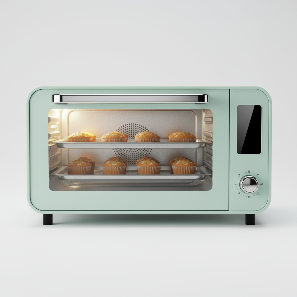 ✨ Horno de Repostería Eléctrico Retro – Ideal para Pasteles, Galletas y Pan Casero ✨